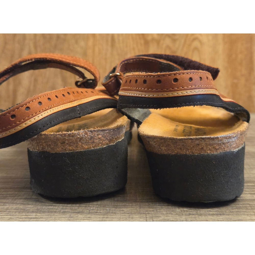 Naot Beverly Slingback Sandals Women's Size 39 US 8 Brown Black - Picture 4 of 10